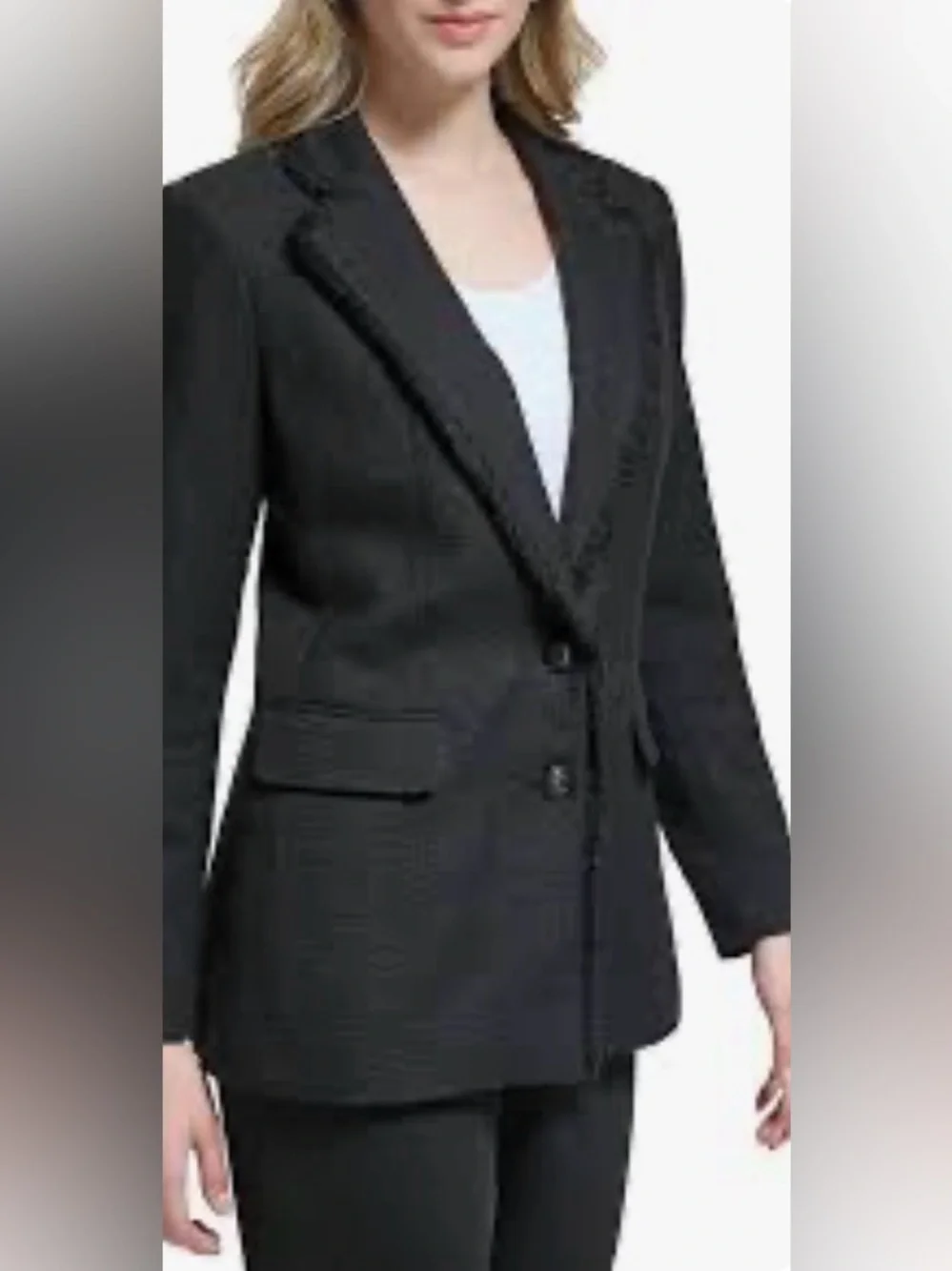 Karl Lagerdield Black Tweed Women's Tailored Blazer Jacket Size 12